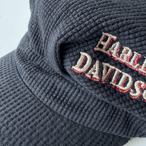 Harley Davidson BLACK Conductors MOTORCYCLE Hat Cap ONE SIZE CORDUROY FEEL - Picture 5 of 8